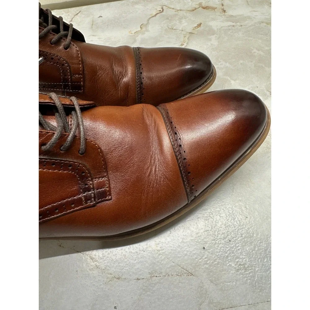 Stacy Adams Dickinson Cap Toe Oxford US 10.5‎ M Brown Lace-Up Dress Shoes